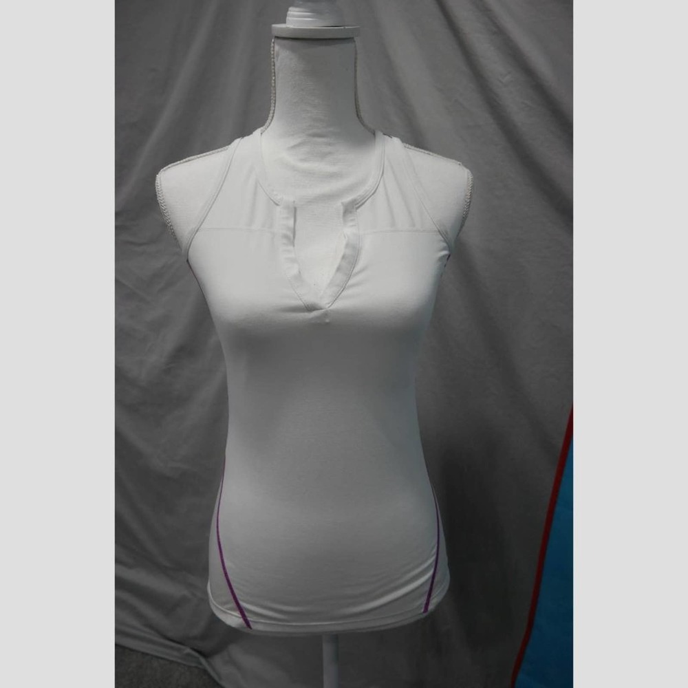 Fabletics XXS Athletic Racerback Tank W/ Fuchsia stitched side detailing